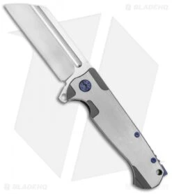 Andre De Villiers Classic Butcher Flipper Knife Satin/Blue Ti (4" Satin) AdV