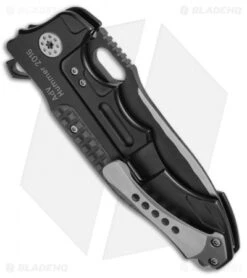 Andre De Villiers Custom Hummer Flipper Knife Black Frag CF (4.25" Two-Tone) AdV -Kizer Shop AdV Hummer Black Frag CF TT BHQ 51195 jr side