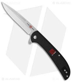 Al Mar Ultralight Eagle Frame Lock Knife Black FRN (4" Satin)