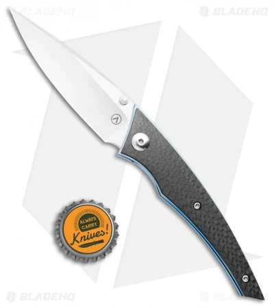 Alliance Designs Chisel Liner Lock Knife Carbon Fiber W/ Blue Liners (Satin) 6 Alliance Designs Chisel Liner Lock Knife Carbon Fiber W/ Blue Liners (Satin) - Image 4