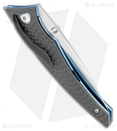 Alliance Designs Chisel Liner Lock Knife Carbon Fiber W/ Blue Liners (Satin) 5 Alliance Designs Chisel Liner Lock Knife Carbon Fiber W/ Blue Liners (Satin) - Image 3