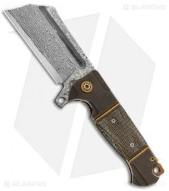 Andre De Villiers Custom Battle Cleaver Flipper Gold Dragonskin (4" Damascus)