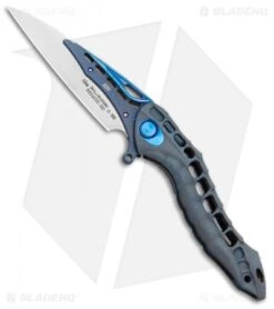 Andre De Villiers Custom Alien Integral Frame Lock Knife Gray/Blue Ti (3.5" BB)