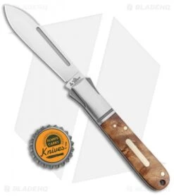 Andre De Villiers Barlow Classic Folding Knife Wood (3" Satin) AdV -Kizer Shop Andre de Villiers Barlow Wood Satin BHQ 135456 jr bottlecap