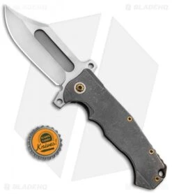 Andre De Villiers Bowie Badlands Frame Lock Knife Gray/Bronze Ti (4" Satin) AdV -Kizer Shop Andre de Villiers Bowie Badlands FL Gray Bronze Ti Satin BHQ 92479 jr bottlecap