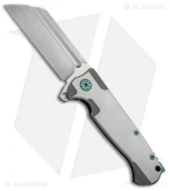 Andre De Villiers Classic Butcher Flipper Knife Satin/Teal Ti (4" Satin) AdV