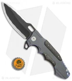 Andre De Villiers Hummer Flipper Light Blue Ano/Carbon Fiber (4.25" Black Hamon) -Kizer Shop Andre de Villiers Hummer light blue cf black hamon BHQ 69064 er size