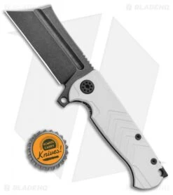 Andre De Villiers Mini Cleaver Knife White Cerakote (3.25" Black SW) AdV -Kizer Shop Andre de Villiers Mini Cleaver Knife White Cerakote Black SW AdV BHQ 99262 kp bottle cap jr