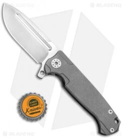 Andre De Villiers Mini Pathfinder Knife Tumbled Ti (3.2" Satin) AdV -Kizer Shop Andre de Villiers Mini Pathfinder Tumbled Ti Satin BHQ 75820 jr bottlecap