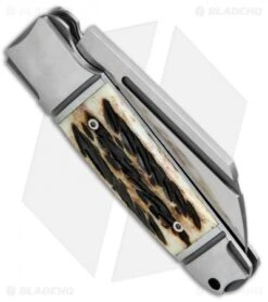 Andre De Villiers Pocket Butcher Slip Joint Knife Burnt Stag (2.9" Satin) AdV -Kizer Shop Andre de Villiers Pocket Butcher SJ Burnt Stag Satin BHQ 75814 jr side