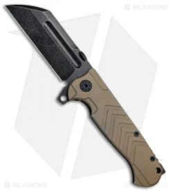 Andre De Villiers Tac Butcher Frame Lock Knife Bronzed Ti (4" Black SW) AdV