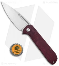 Artisan Cutlery Arion Frame Lock Knife Double Coral Red Micarta (3.6" Satin) -Kizer Shop Artisan Cutlery Arion FL Double Coral Red Micarta Satin BHQ 121817 jr bottlecap