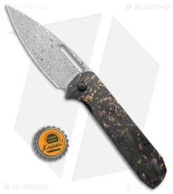 Artisan Cutlery Arion Liner Lock Knife Shredded Carbon Fiber (3.75" Damascus) -Kizer Shop Artisan Cutlery Arion LL Shredded CF Golden Shred Damascus BHQ 174994 jr bottlecap