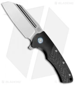 Artisan Cutlery Mastiff Frame Lock Knife Black CF/Ti (3.5" Satin CPM-S35VN)