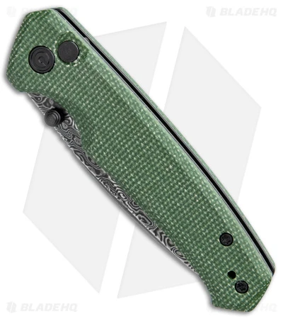 CIVIVI Altus Button Lock Knife Green Micarta (3" Dark Damascus) C20076-DS1 4 CIVIVI Altus Button Lock Knife Green Micarta (3" Dark Damascus) C20076-DS1 - Image 2