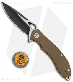CIVIVI Aquila Flipper Liner Lock Knife Tan G-10 (3.4" Black) C805C -Kizer Shop CIVIVI Aquila Flipper LL Tan G 10 Black BHQ 89932 jr bottlecap