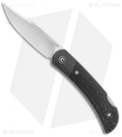 CIVIVI Rustic Gent Lock Back Knife Black Micarta/CF (2.97" Satin D2) C914D