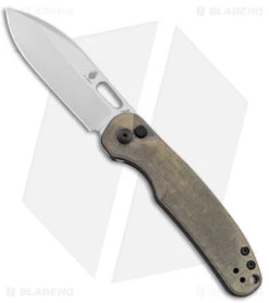 Kizer Azo Hic-cup Button Lock Knife Green Micarta (3.1" Satin) V3606C1