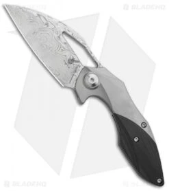 Kizer Isham Minitherium Flipper Knife Ti/Carbon Fiber (3" Vinland Damasteel)