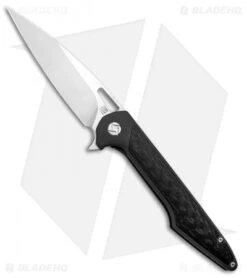 Artisan Cutlery Archaeo Frame Lock Flipper Knife Black Ti/CF (3.75" Satin)