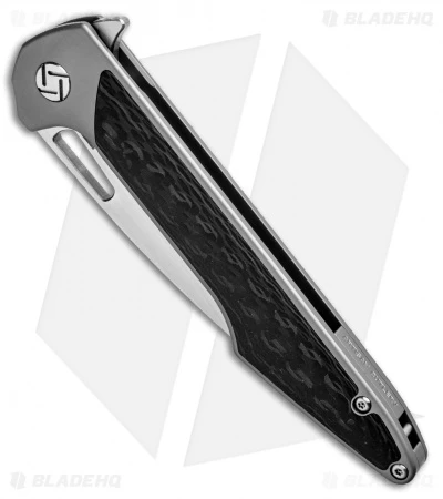 Artisan Cutlery Archaeo Frame Lock Flipper Knife Gray Ti/CF (3.75" Satin) 4 Artisan Cutlery Archaeo Frame Lock Flipper Knife Gray Ti/CF (3.75" Satin) - Image 2