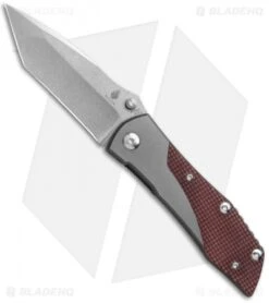 Kizer Tanto Liner Lock Knife Red G-10 (3.5" Stonewash) Ki3303