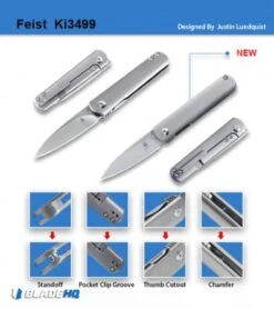 Kizer Feist Front Flipper Knife Gray Titanium (2.8" Stonewash) Ki3499 -Kizer Shop weekof08 03 20 3